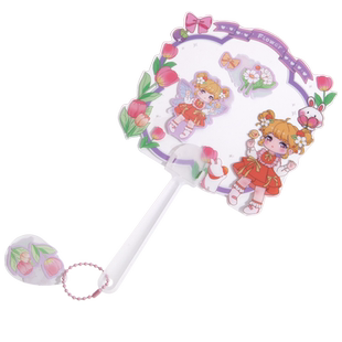 夏季限定diy咕卡扇子套装大号古塔玩具谷呼普卡贴纸儿童女生古顾库骨卡咕咔扇子形女童孤沽故卡和贴纸咕卡扇