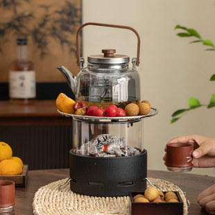 蕴华堂沐月提梁壶围炉煮茶炭炉炭火炉子工具配件冬天围聚烤火炉