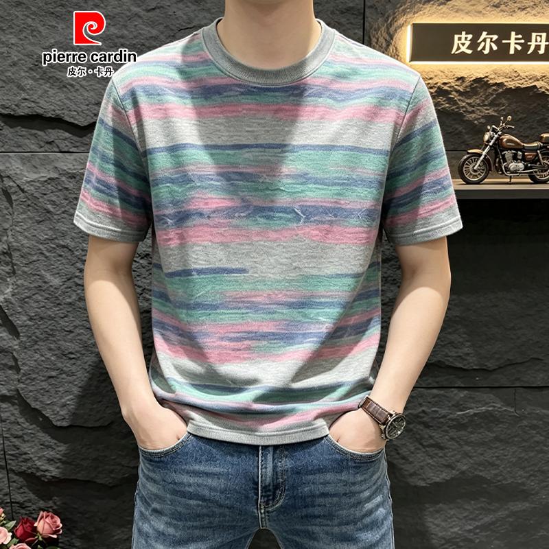 皮尔卡丹夏季冰丝短袖POLO衫男