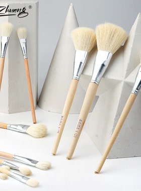 精品S笔系列羊毛笔刷画画笔油漆毛刷丙烯水粉水彩颜料羊毛刷笔头油画刷子陶瓷描金工艺彩绘原木笔杆diy绘画刷