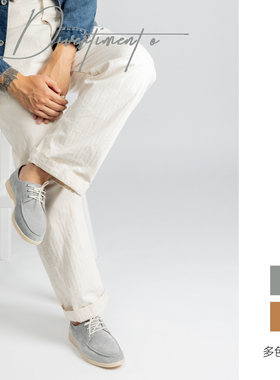 Mattina嬉游曲K546反绒麂皮船鞋男软底真皮休闲手工德比鞋皮鞋男