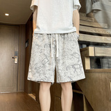 现货25夏装新款特色复古扎染大码五分短裤DK565P26，商品下架区，电商A018