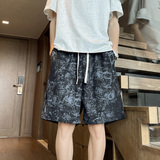 现货25夏装新款特色复古扎染大码五分短裤DK565P26，商品下架区，电商A018