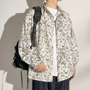 特批P38 现货 秋冬新款扎染肌理感大码长袖衬衫 M-6XL,男装衬衫,电商A018