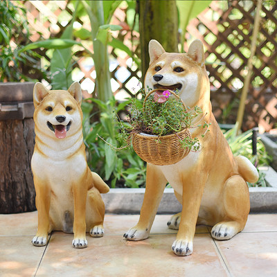 仿真狗摆件假狗柴犬秋田犬模型别墅客厅花园庭院阳台装饰布置户外