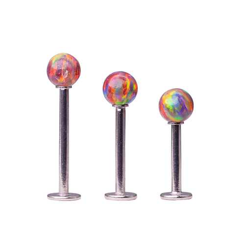rock boil穿孔钛钢4MM澳宝球唇钉饰品小众欧泊石唇环辣妹穿刺OPAL