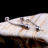 rockboilF136钛合金唇钉弯杆个性 内螺纹下唇钉穿孔饰品内牙唇中钉