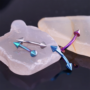 rock boilF136钛合金眉钉植入级女内螺纹眉环弯杆穿刺rook钉穿孔