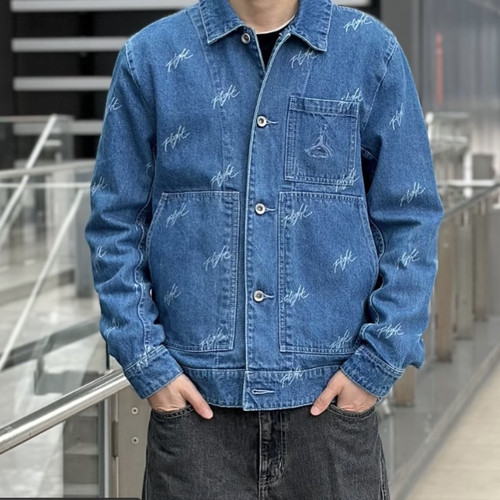 辉辉体育 男子户外运动舒适休闲梭织翻领牛仔夹克外套 FN4650-436
