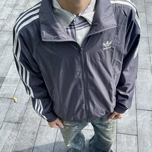 adidas/阿迪达斯经典运动百搭立领夹克外套三叶草 JI7533 深灰