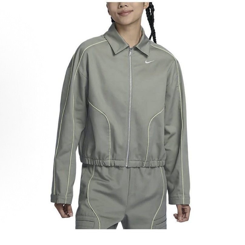 NIKE/耐克 女款大勾撞色线条翻领休闲短款梭织夹克外套FN1941-053,运动服/休闲服装,运动茄克/外套,淘宝优惠券,粉丝福利购,淘宝优惠卷