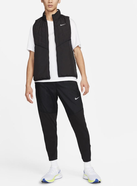 辉辉体育 男子LOGO印花休闲加厚保暖棉马甲背心DD5648-010