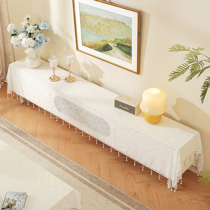新款蕾丝长条桌布轻奢茶几布电视柜鞋柜盖布玄关柜多用防尘盖巾,居家布艺,万能盖巾,淘宝优惠券,粉丝福利购,淘宝优惠卷