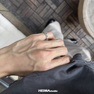 原创马尔代夫蓝莫桑钻枯枝尾戒男女纯银小指小拇指戒指小众高级感