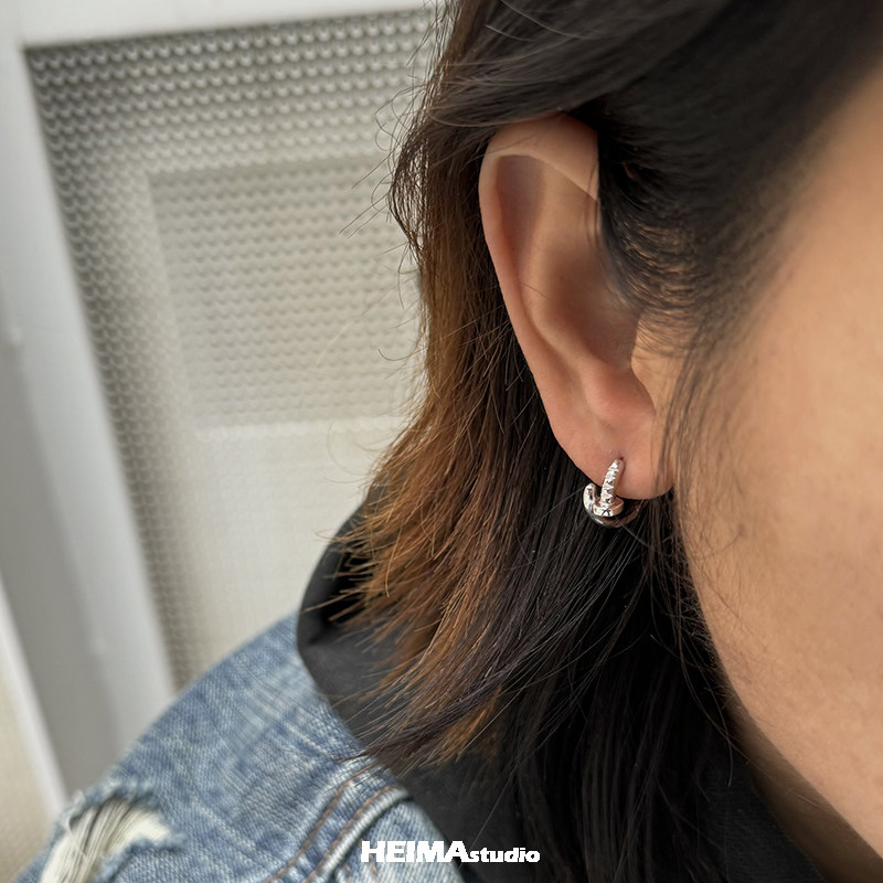 【王嘉尔同款】S925纯银钉子耳环男女高级感嘻哈小众耳钉耳圈男士,饰品/流行首饰/时尚饰品新,耳环,淘宝优惠券,粉丝福利购,淘宝优惠卷