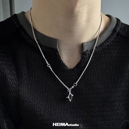 不掉色丨2.0异形体项链男
