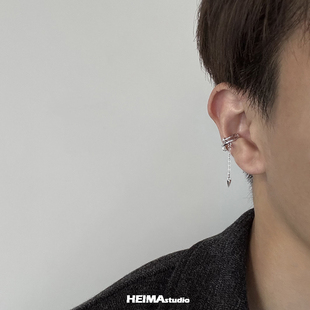 原创流苏无痛耳骨夹银色耳夹无耳洞男女新款酷帅冷淡风高级感单只