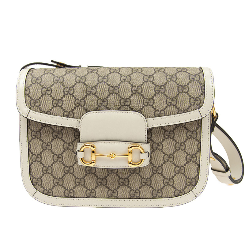 Gucci/古驰1955马鞍包女GG经典印花单肩斜挎包