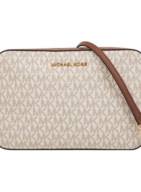 Michael Kors白色logo jet set 相机包