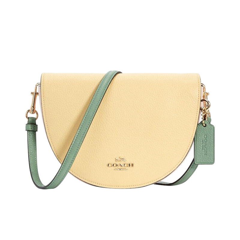 COACH/蔻驰女包 纯色 Ellen 半圆马鞍包斜挎包