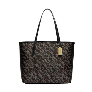 女士托特包单肩包通勤大包 COACH Tote City 满印字母 蔻驰