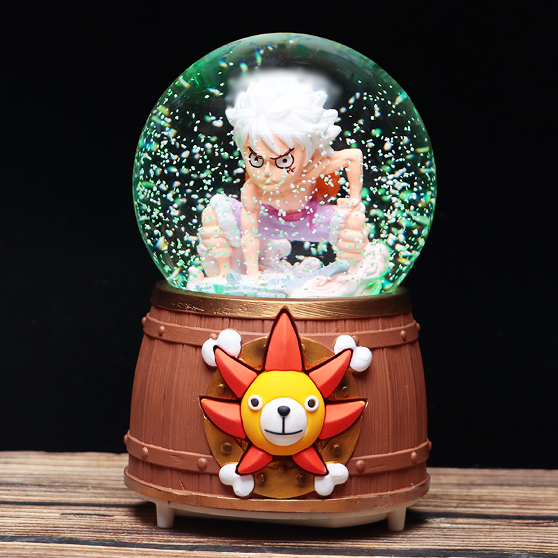 海贼王路飞五档尼卡水晶球音乐盒发光摆件送同学男生生日六一礼物