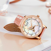 联名瑞夫泰格时尚 镶钻防水镂空真皮潮流全自动机械女表送礼 时装