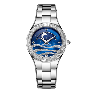 联名瑞夫泰格时尚女士手表满天星辰防水镶钻钢带石英女表星月星辰