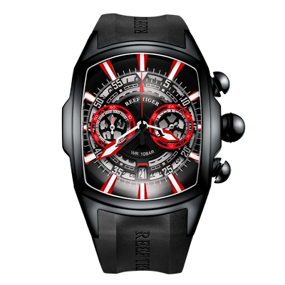 联名瑞夫泰格酒桶形手表超大表盘石英计时手表男学生运动表潮流款