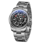 OBLVLO欧宝罗原创专利款 全自动机械钢带手表男 转子机械表逆跳个性