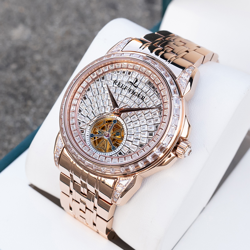 联名6057T全自动机械表满钻奢华大品牌机械表男士礼品钢带手表