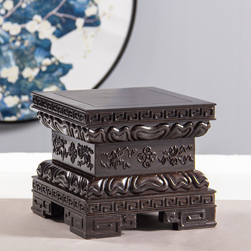 黑檀木佛像实木底座供奉观音财神关公落地神像佛台莲花台加高木托