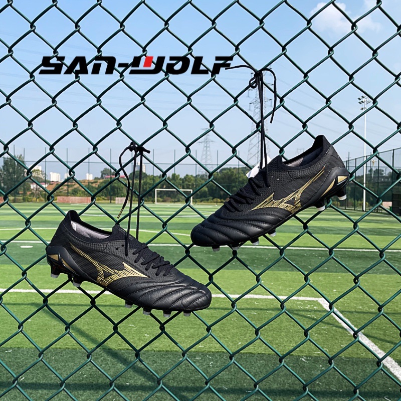 美津浓袋鼠皮低帮FG真草足球鞋