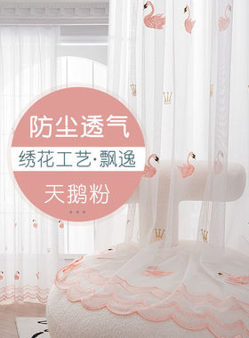 纱帘透光不透人阳台纱客厅卧室白色挂钩式飘窗遮光帘窗纱白纱2026