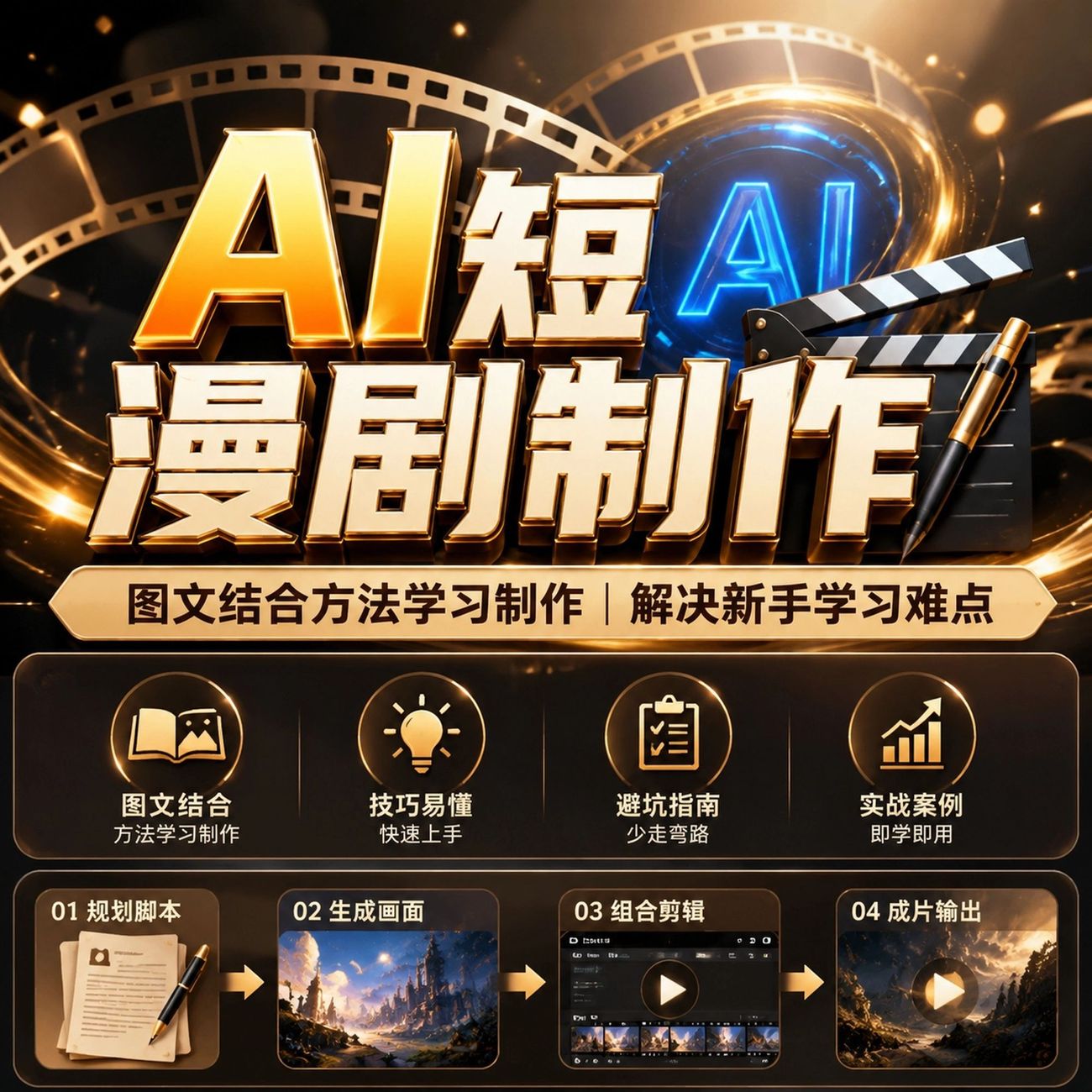 AI漫剧制作教程短剧多赛道模板图片