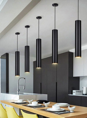 led吧台灯明装吊线长筒灯COB射灯餐厅美发店前台收银台圆柱形吊灯