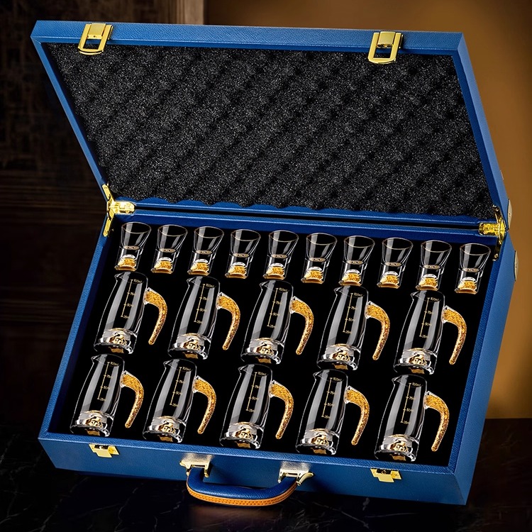 高档水晶玻璃白酒杯套装礼盒