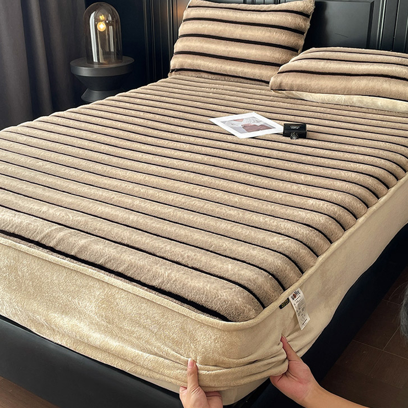 冬季加绒加厚防滑全包床笠