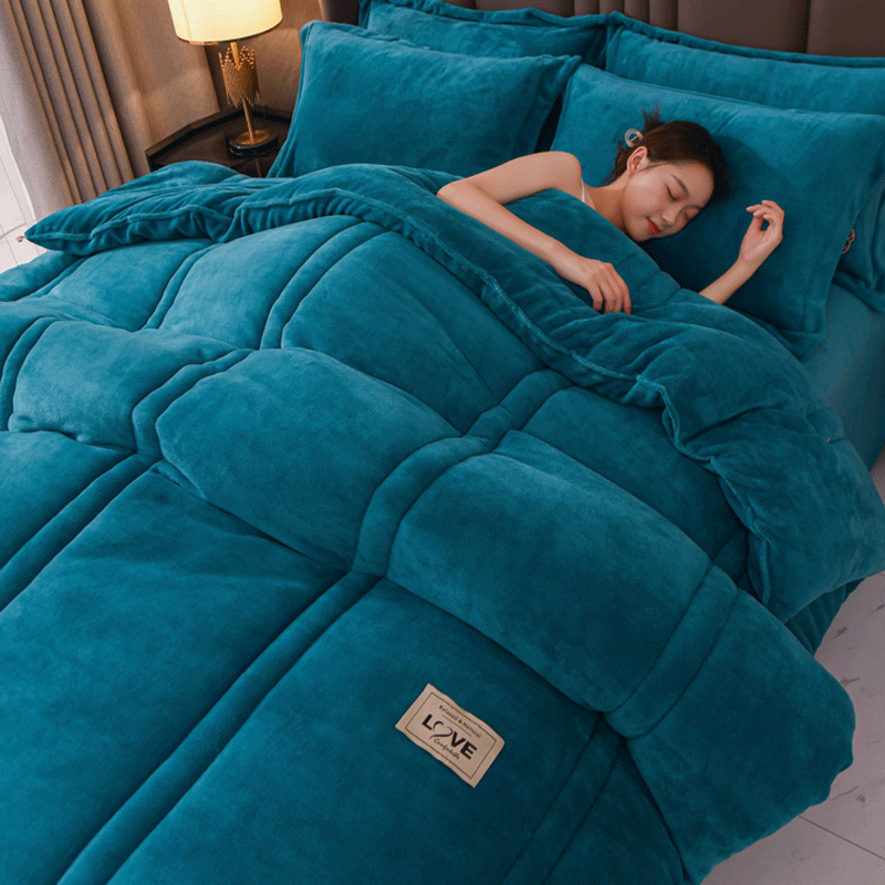 冬季加厚保暖10斤双面牛奶绒冬被