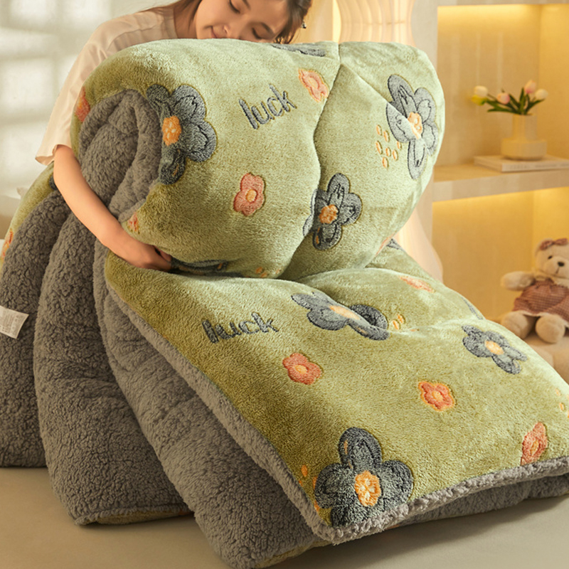 冬季10斤毛绒被子绒冬被双面绒