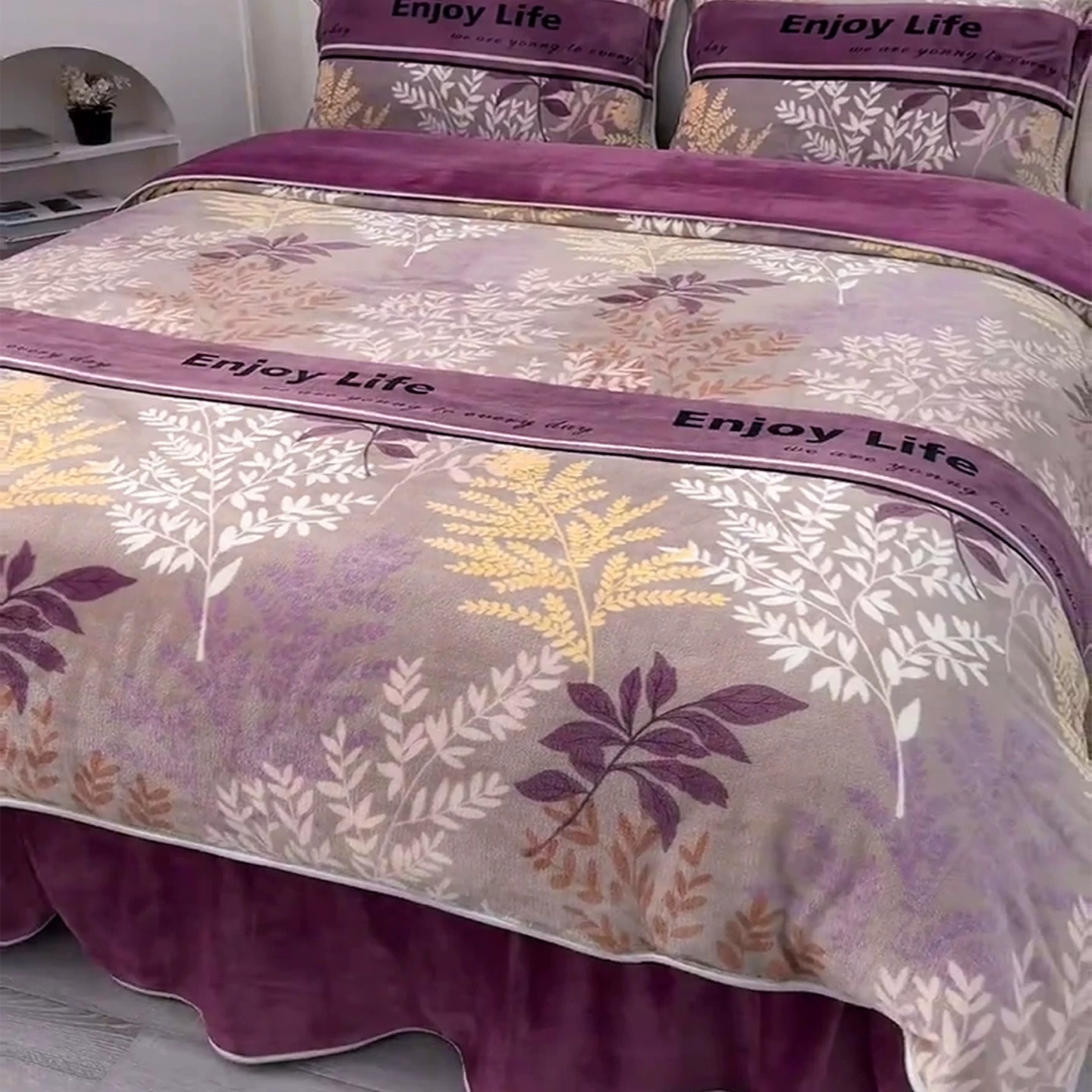 冬季加绒牛奶绒双面绒被套加绒