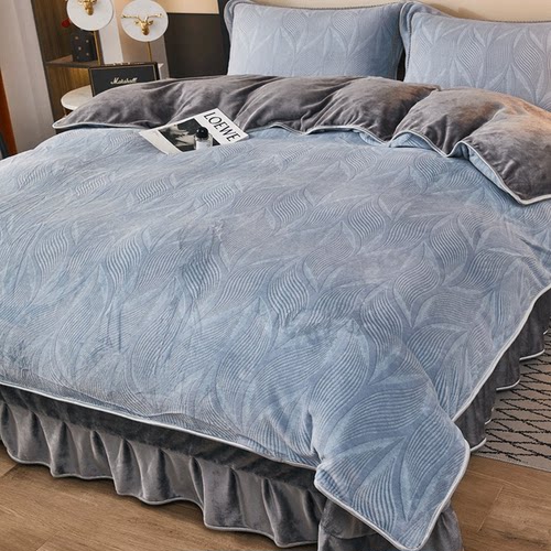 2025新款牛奶绒加厚印花四件套