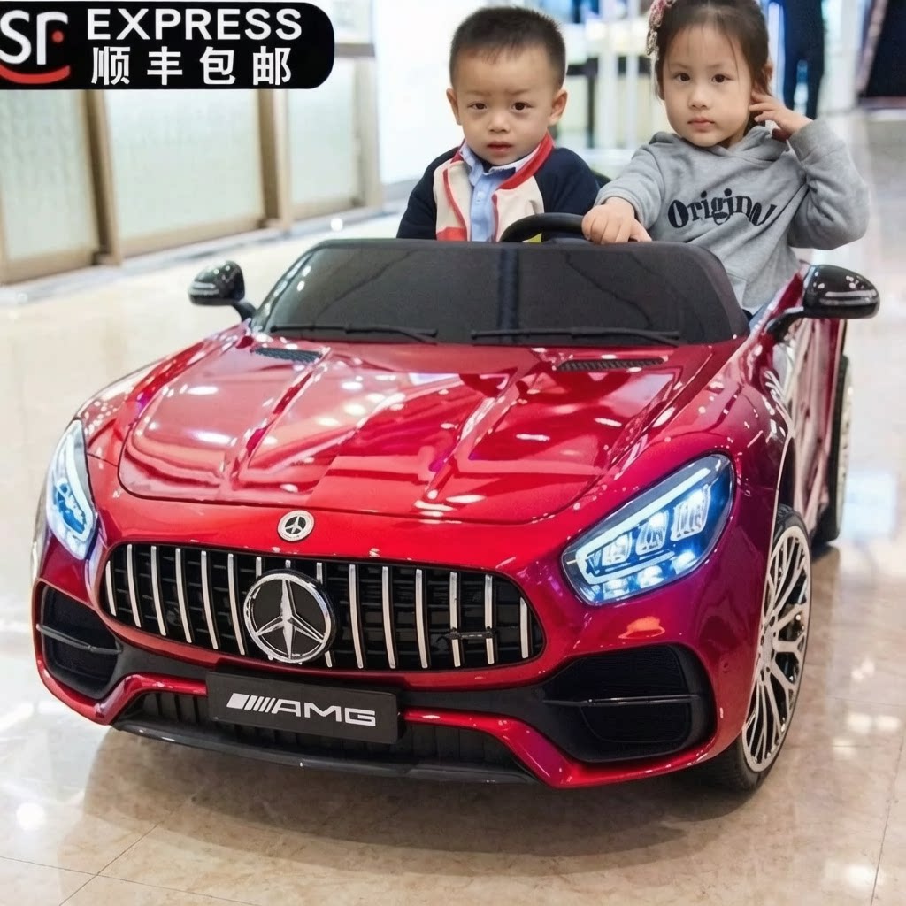 双座儿童电动车四轮宝宝玩具车可坐人双人小孩带遥控充电四驱汽车