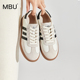 MBU 厚底运动休闲加绒复古百搭小白板鞋 防水德训鞋 女2026春冬新款