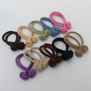 中国结高马尾头绳女多巴胺扎头发绳纽扣橡皮筋加粗高弹力发圈头饰