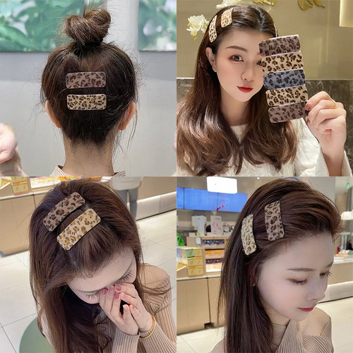 豹纹毛绒发卡毛毛发夹