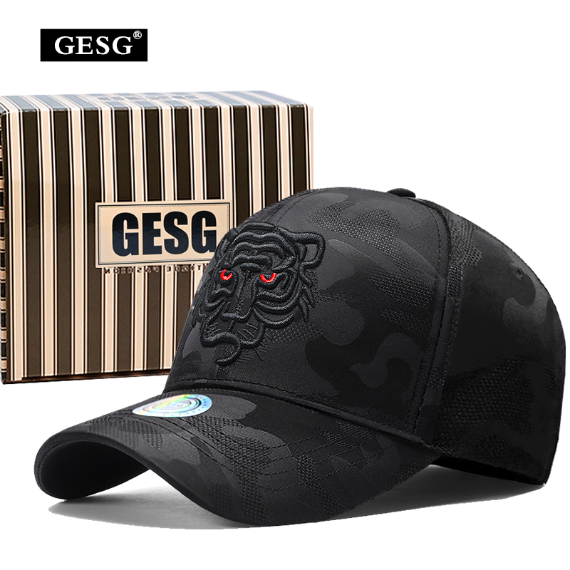 不褪色帽子男迷彩棒球帽户外运动遮阳防晒帽百搭潮虎头刺绣鸭舌帽