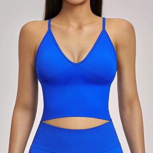 防震无缝瑜伽文胸交叉美背速干运动上衣跑步健身瑜伽服5518