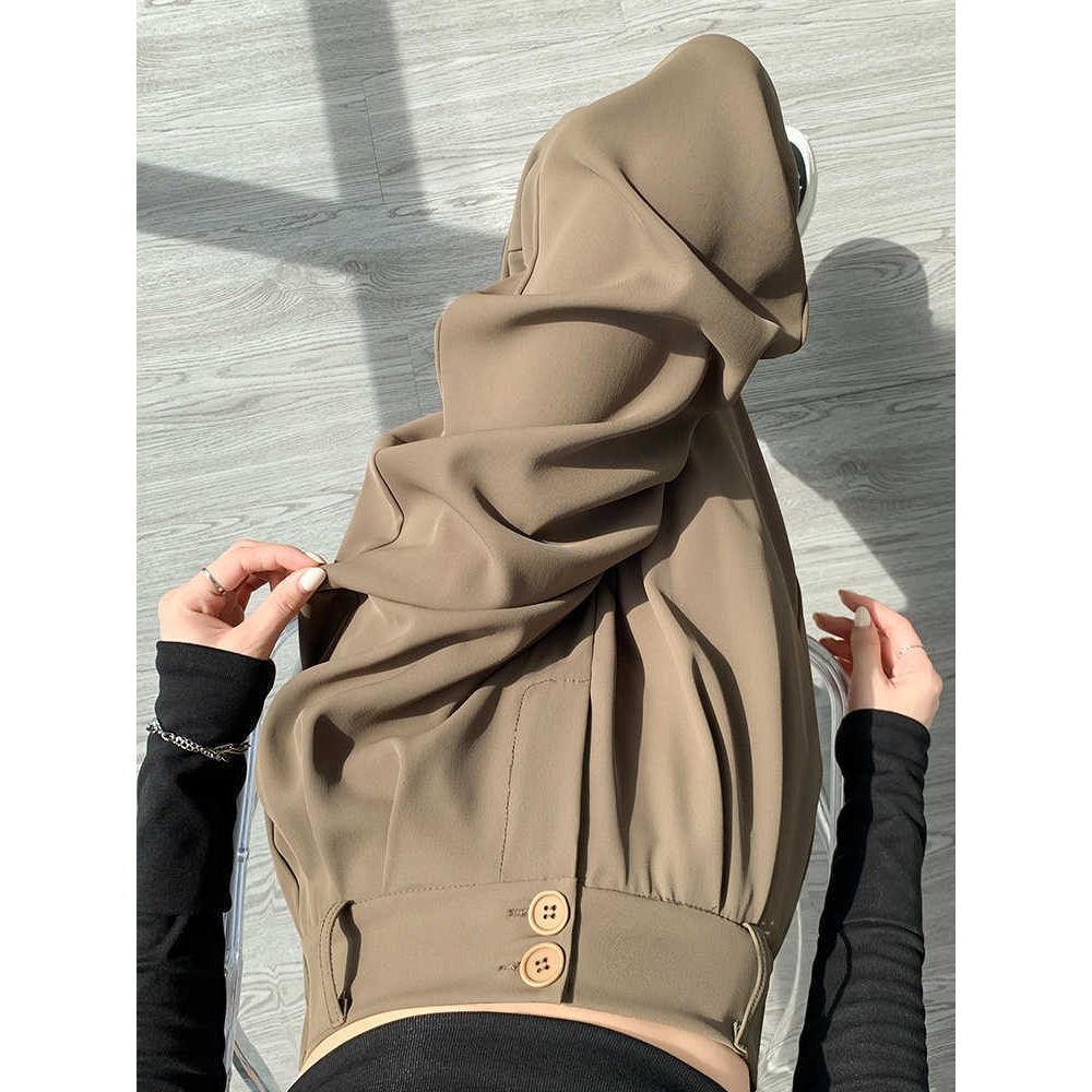 时尚小众纯色休闲西装裤女春秋2025新款窄版直筒高腰垂感西装裤子