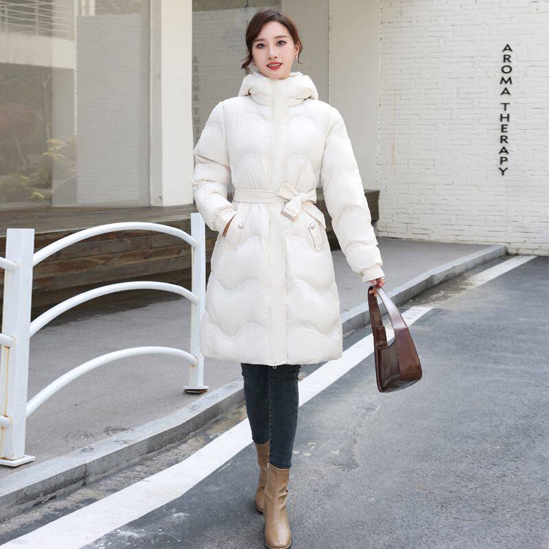 羽绒棉服女新款冬季长款过膝加厚棉衣韩版修身显瘦棉袄外套女